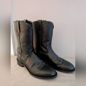 Old West Black Leather Boots 10 Mens